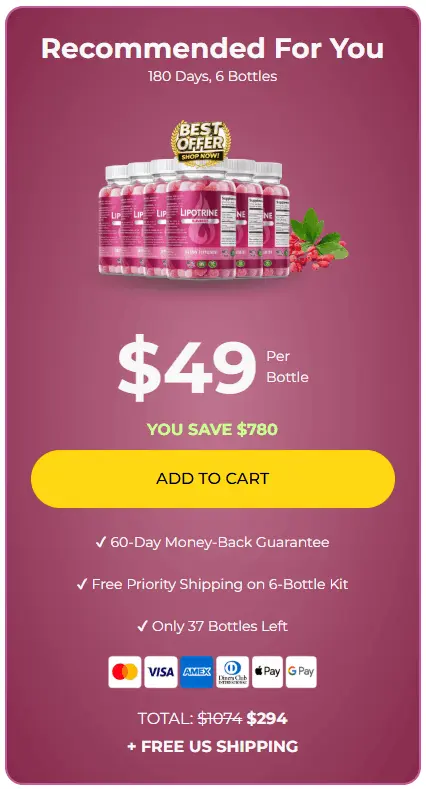 lipotrine 6 bottles price